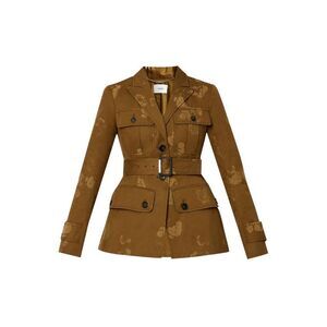 ERDEM Belted Safari Jacket with Floral Motif Women KHAKI Coats & Jackets